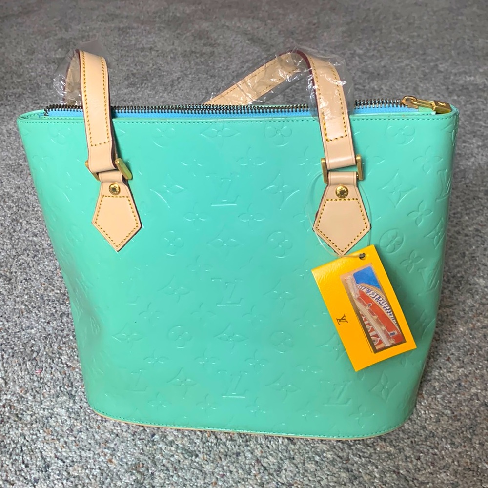 Vintage Louis Vuitton Mint Green Vernis Monogram Houston Bag